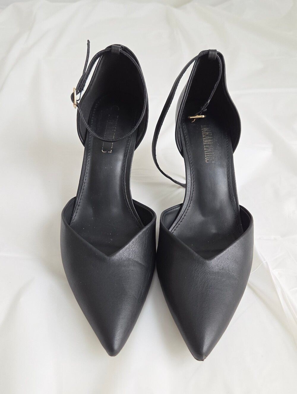 Dream Pairs Black Strappy D'Orsay Stiletto Pumps Ankle Strap Size 8.5